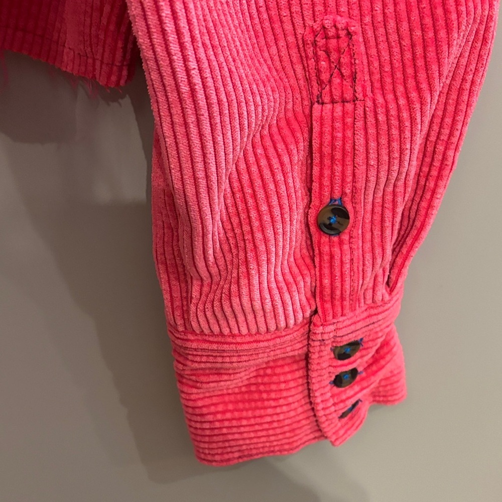 BDG Bright Pink Corduroy Cropped Jacket Size Medium - Picture 5 of 5